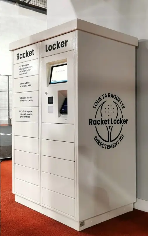 Racket locker 2V2 - Casiers connectés - Location raquettes tennis padel balles